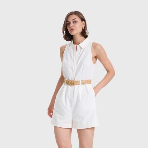 Enterito Mujer Short Lino Crudo Fashions Park-1
