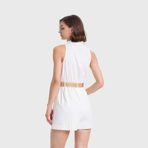 Enterito Mujer Short Lino Crudo Fashions Park-2