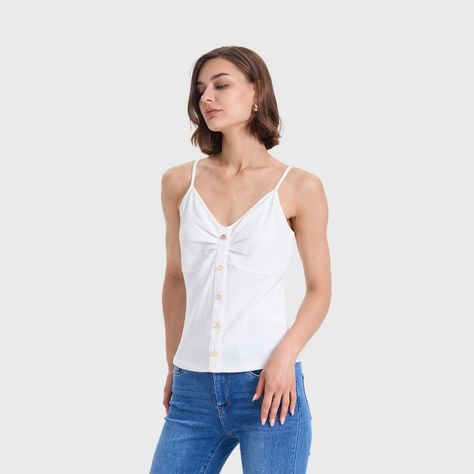 Polera Mujer Pábilo Rib Botones Crudo Fashions Park-1