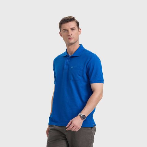 Polera Hombre Básica Pique Lisa Azulino Fashion's Park-1
