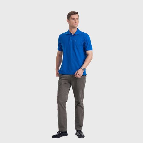 Polera Hombre Básica Pique Lisa Azulino Fashion's Park-3