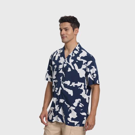 Camisa Hombre Full Print Azul I Fashion's Park-1