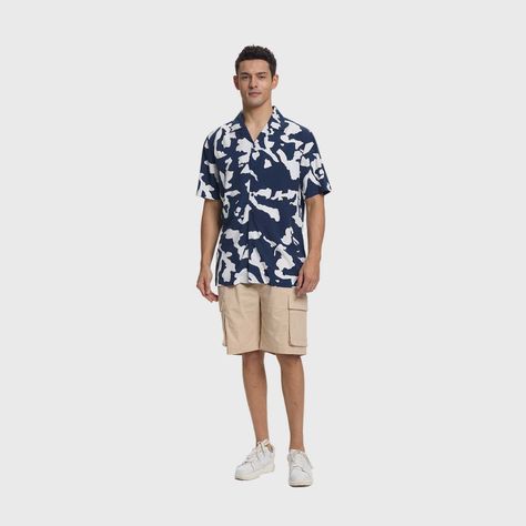 Camisa Hombre Full Print Azul I Fashion's Park-3