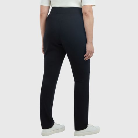 Pantalón Gabardina Liso Negro Mujer-2