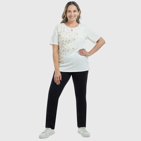 Pantalón Gabardina Liso Negro Mujer-3