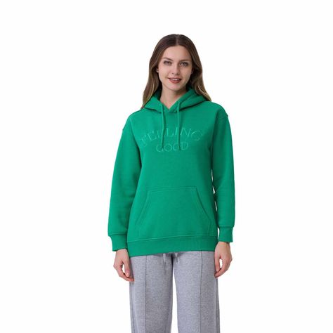 Polerón Mujer Estampado Verde-0