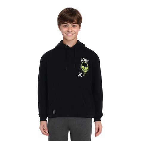 Polerón Niño Acid Wash Print Negro-0
