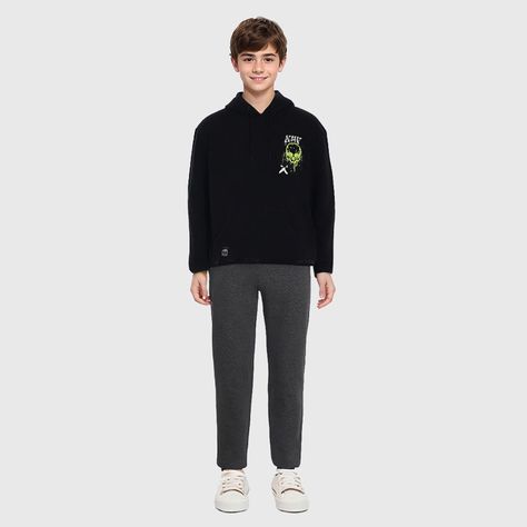 Polerón Niño Acid Wash Print Negro-2