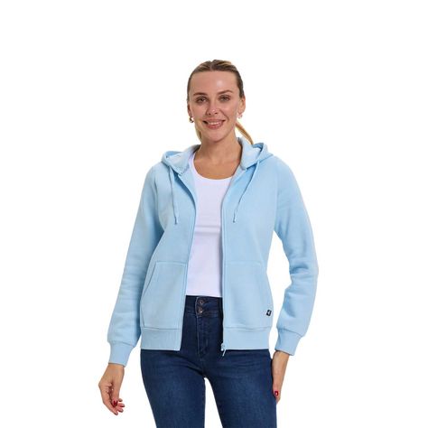 Polerón Mujer Hoodie Full Zipper Celeste Fashion's Park-0