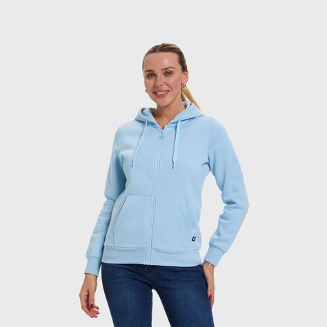 Polerón Mujer Hoodie Full Zipper Celeste Fashion's Park-1