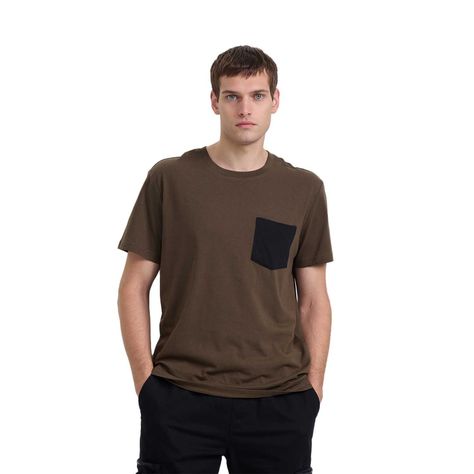 Polera Hombre Con Bolsillo Verde Militar Fashion's Park-0
