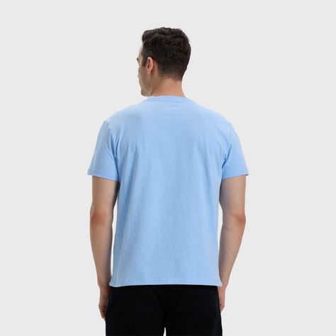 Polera Hombre Con Bolsillo Celeste Oscuro-2