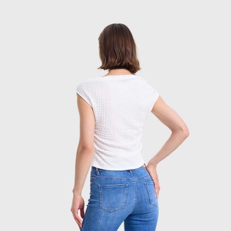 Polera Mujer Bardot Lisa Text Blanco Fashions Park-2