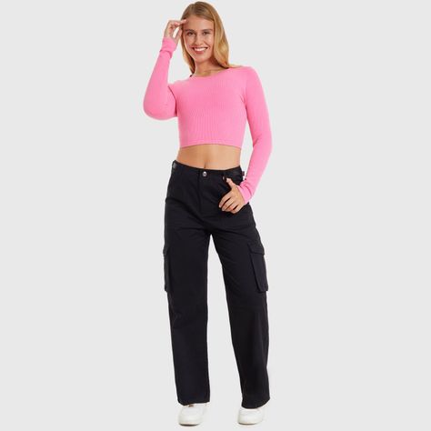 Pantalón Mujer Cargo Ajustable Negro Fashion´s Park-6