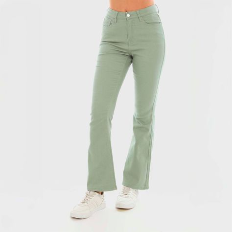Jeans Mujer Flare Color Verde Fashion's Park-1
