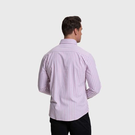 Camisa Hombre Rayas Premium Lila Fashion's Park-2