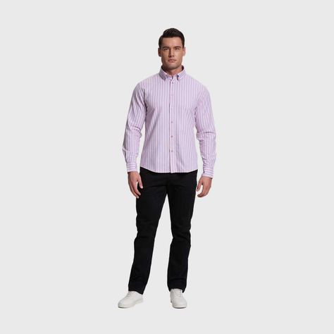Camisa Hombre Rayas Premium Lila Fashion's Park-3