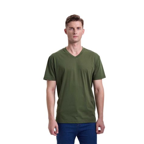 Polera Hombre Básica Verde Militar Fashions Park-0