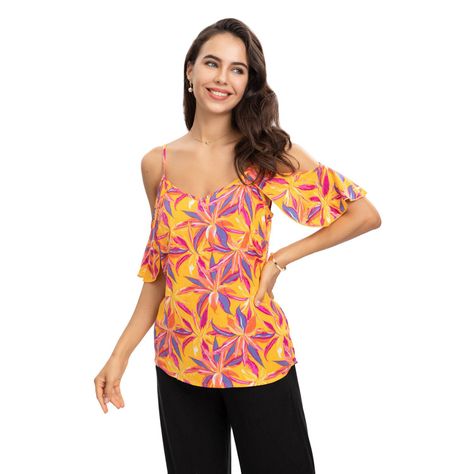 Blusa Hombro Descubierto Mujer Casual-0