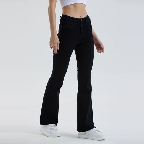 Jeans Mujer Flare Monse Negro-1
