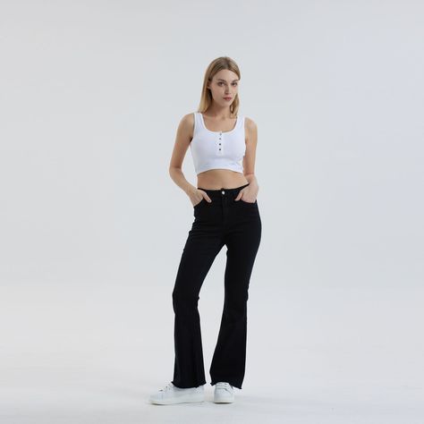 Jeans Mujer Flare Monse Negro-3
