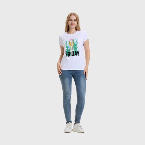 Polera Mujer Básica Print Blanco / Lila Fashions Park-3