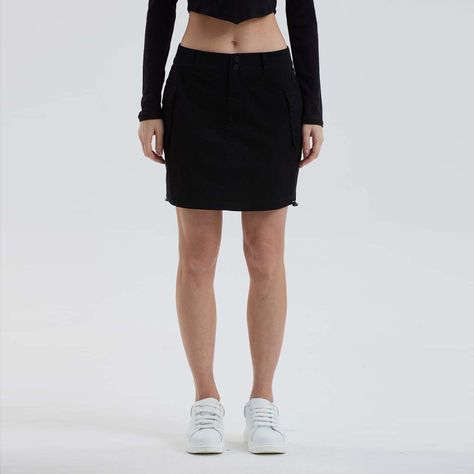 Falda Mujer Cargo Negro Ii-0