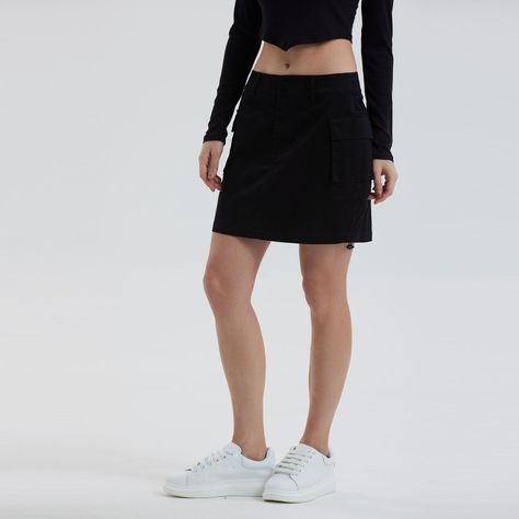 Falda Mujer Cargo Negro Ii-1