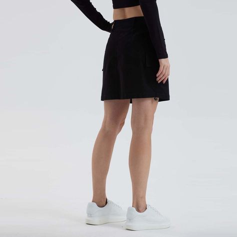 Falda Mujer Cargo Negro Ii-2