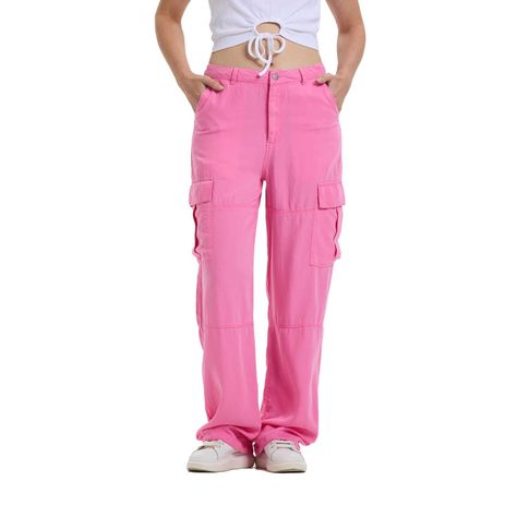 Jeans Mujer Cargo Parachute Rosado Fashion's Park-0