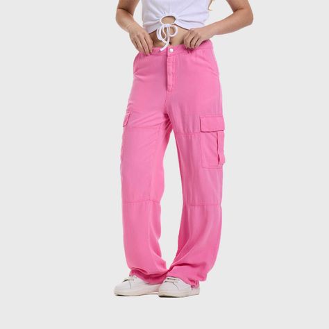 Jeans Mujer Cargo Parachute Rosado Fashion's Park-1