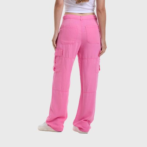 Jeans Mujer Cargo Parachute Rosado Fashion's Park-2