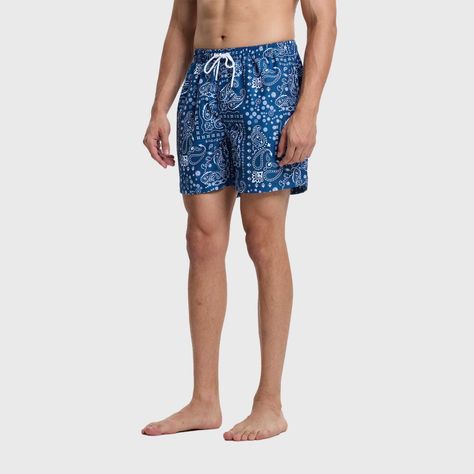 Short De Baño Hombre Print Bandana Azul Fashion's Park-1