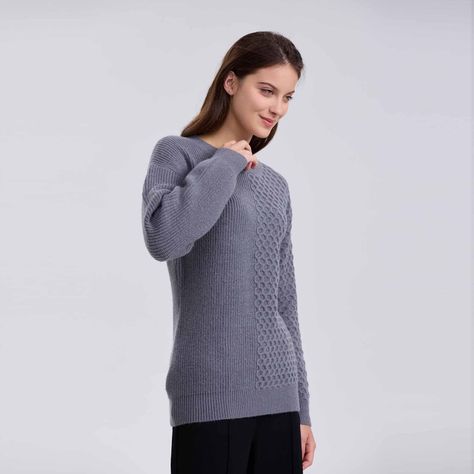 Sweater Mujer Mitad Gris Melange-1
