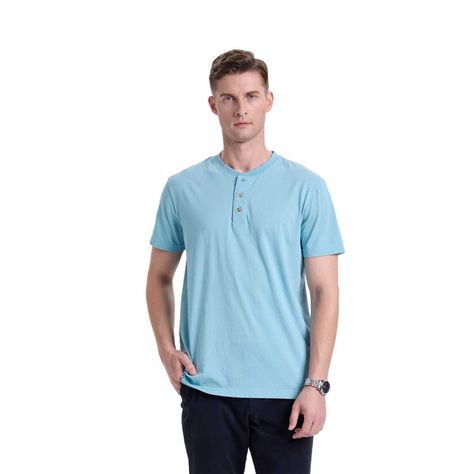 Polera Hombre Tres Botones Celeste Fashion's Park-0