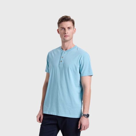 Polera Hombre Tres Botones Celeste Fashion's Park-1