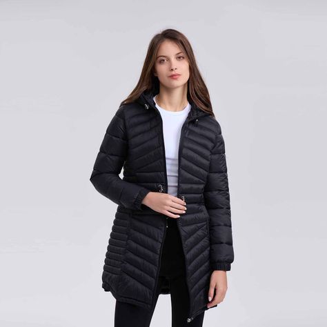 Parka Mujer Larga Básica Negro Fashion´s Park-1