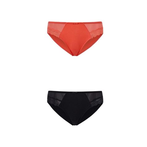 Calzón Mujer Bikini Bipack Detalle Mesh Negro Fsp-0