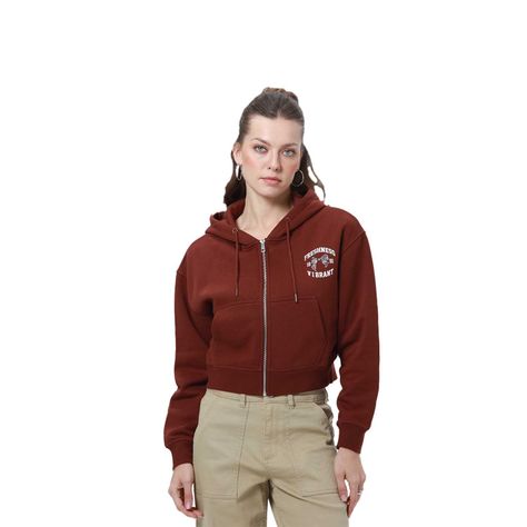 Polerón Mujer Full Zipper Cafe-0