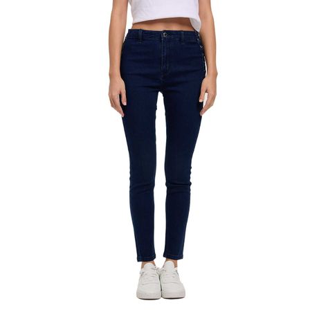 Jeans Mujer Skinny Ojetillo Azul Oscuro Fashion's Park-0