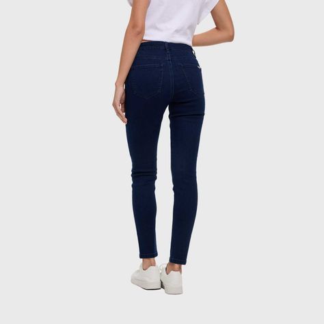 Jeans Mujer Skinny Ojetillo Azul Oscuro Fashion's Park-2