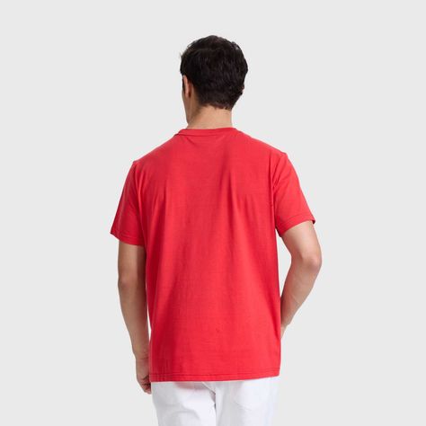Polera Hombre Básica Bolsillo Rojo Italiano Fashion's Park-2