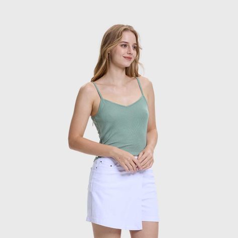 Polera Peto Mujer Pabilo Crop Verde Olivo Claro FSP-1