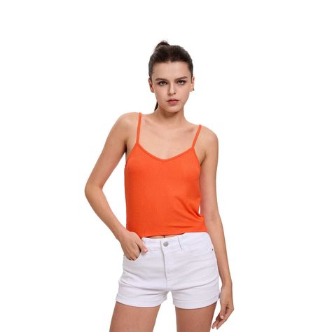 Polera Mujer Pabilo Crop Naranjo Fashion's Park-0
