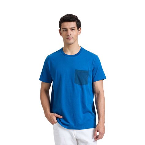 Polera Hombre Con Bolsillo Azul Fashion's Park-0
