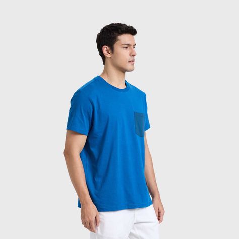 Polera Hombre Con Bolsillo Azul Fashion's Park-1