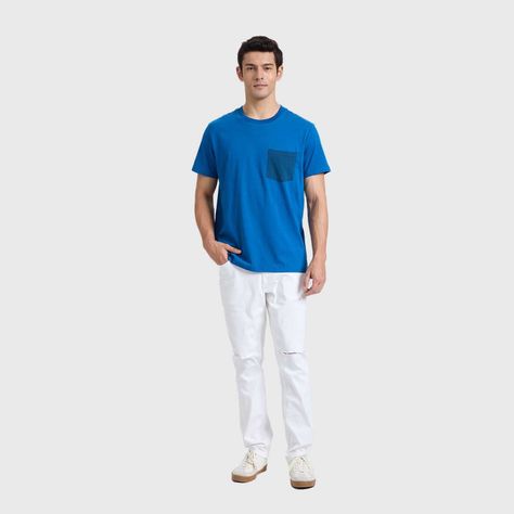 Polera Hombre Con Bolsillo Azul Fashion's Park-3