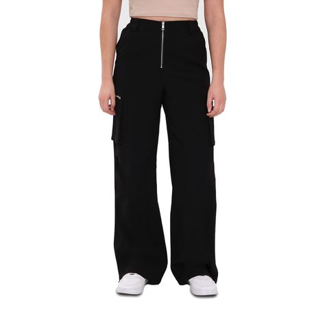 Pantalón Mujer Cargo Cierres Negro Fashion´s Park-0