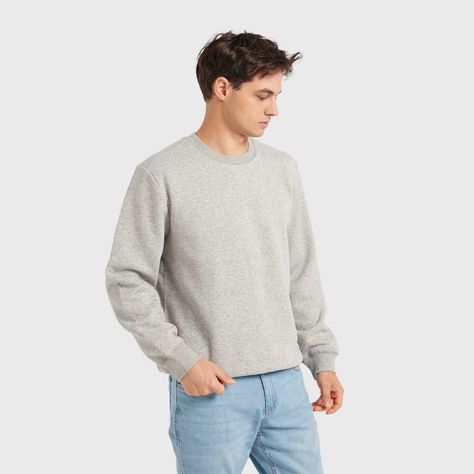 Polerón Hombre Básico Gris Melange-1