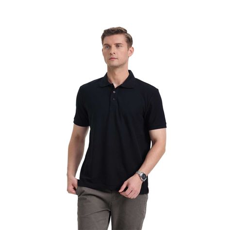 Polera Hombre Pique Lisa Básica Negro Fashion's Park-0